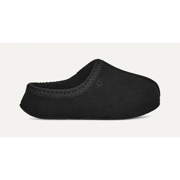 UGG Pierside Tasman Slipper Black Suede Shearling Lined Women's Size 8 Cozy Warm - Picture 1 of 8